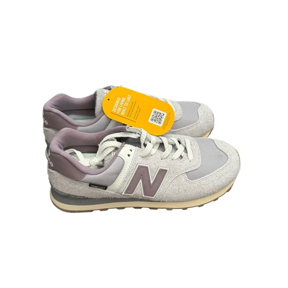 New Balance Shoes - New Balance 574 Cordura Ghost Gray Purple Suede Sneakers Retro Women's Size 11.5